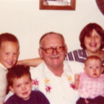 Robert Francis Murphy with his Grandchildren 1978. Reed, Eric, Melissa and Jessica