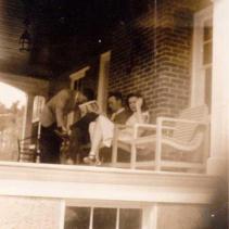 Richard Murphy, Robert Francis Murphy, and Jeannette Seekell Murphy 1948 Jefferson Shores cottage screen porch without the screens.