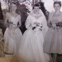 ?, Mary Louise Whittle, Margaret Whittle Cunha, and ? Grammie's wedding day September 5, 1955