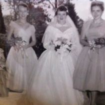 ?, Mary Louise Whittle, Margaret Whittle Cunha, and ? Grammie's wedding day September 5, 1955